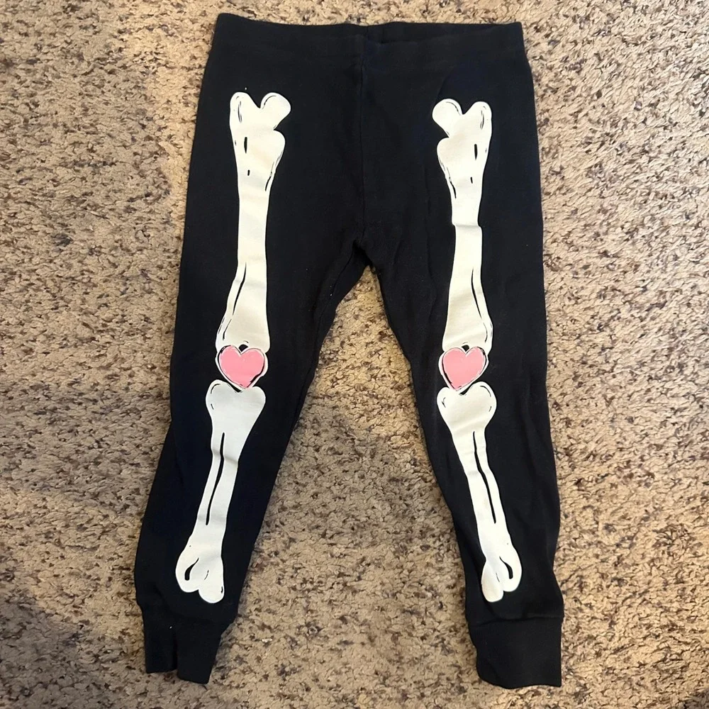 Carters Toddler Girls Skeleton Halloween Pajama Set Black Pink 24M Long Sleeve